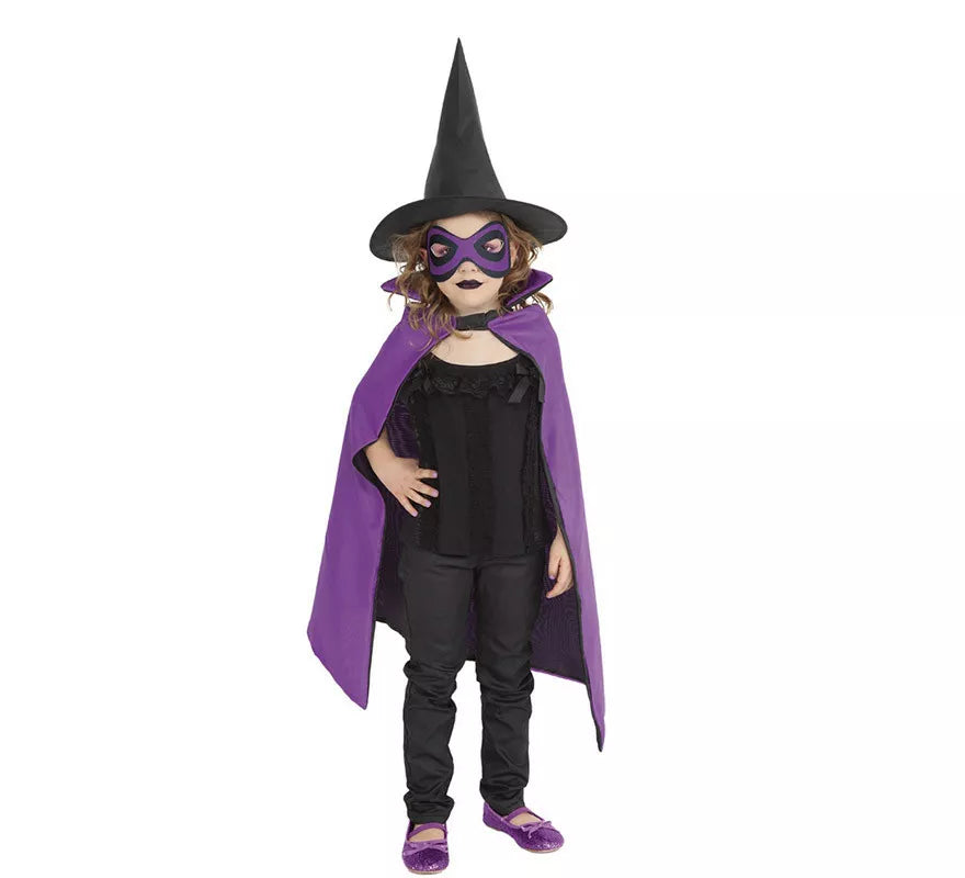 Translation missing: it.Kit Superheroína Bruja Infantil: Capa, Antifaz y Sombrero