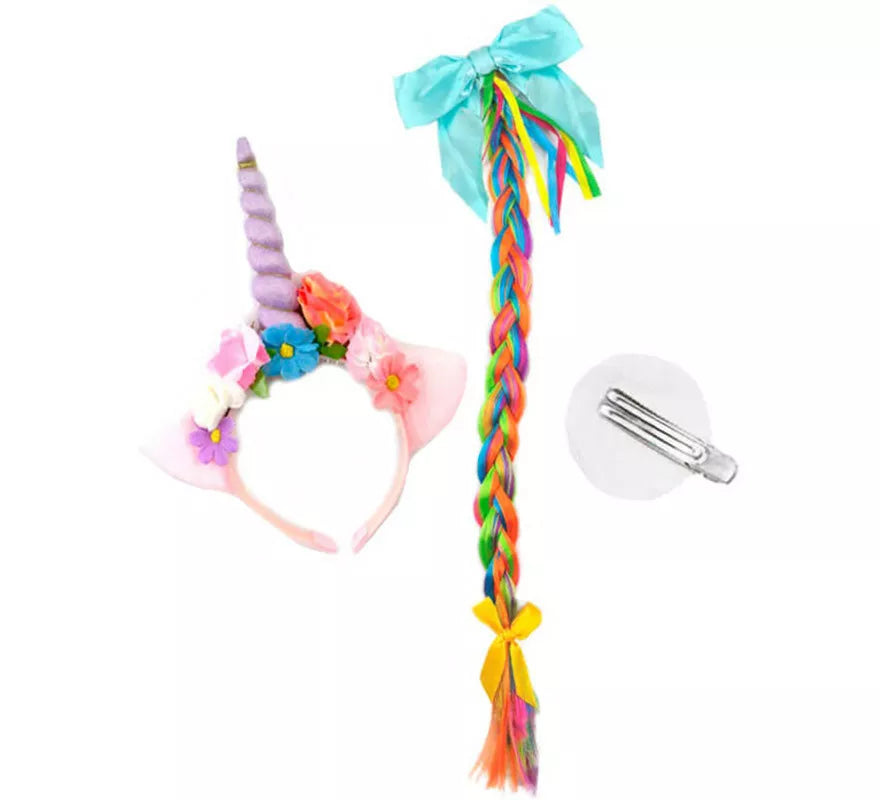 Translation missing: it.Kit Unicornio Floral: Diadema y Trenza de 60 cm