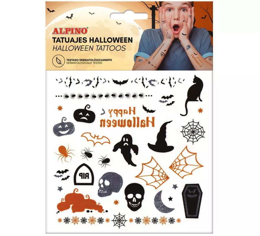 Translation missing: it.Lámina de Tatuajes Temporales de Halloween en diseños surtidos
