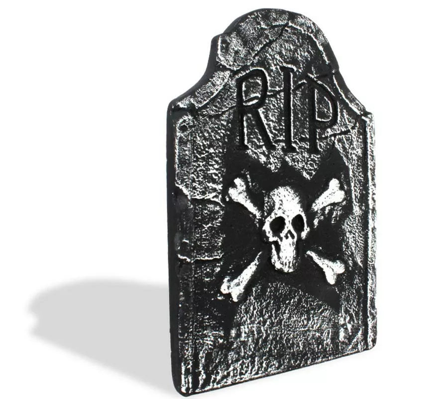 Translation missing: it.Lápida Calavera oscura de foam RIP de 37x54 cm