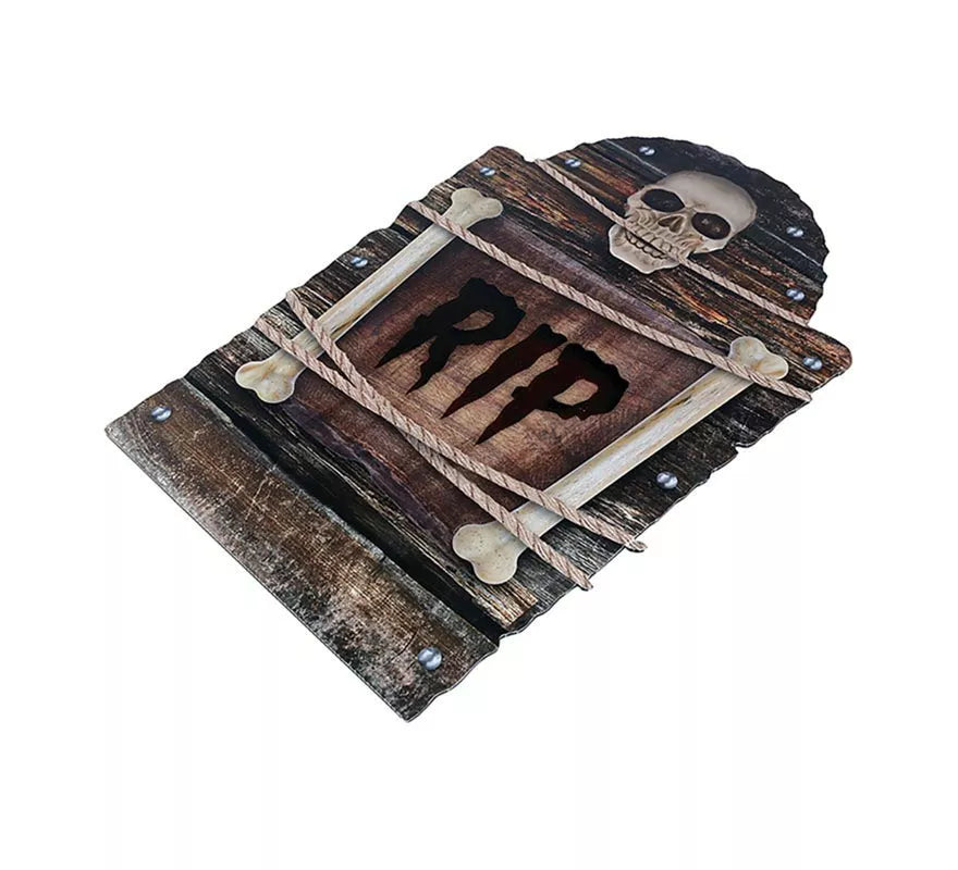 Translation missing: it."Lápida Cementerio Calavera ""RIP"" plástico de 56 cm"