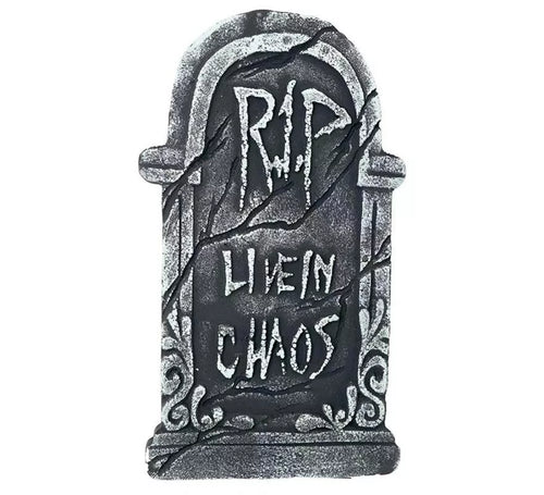 "Lápida Cementerio ""Live in Chaos2 de 43x22 cm"