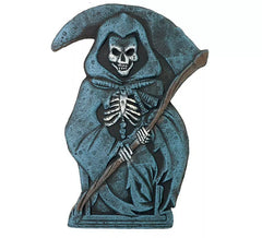Lapide del cimitero con cappuccio della morte 43x32