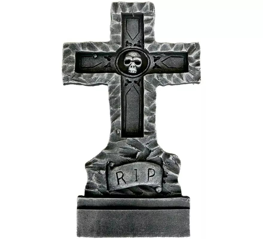 Translation missing: es.Lápida de Cementerio Cruz y RIP de 38x3x61 cm