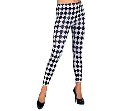 Leggings a rombi bianchi e neri per donna