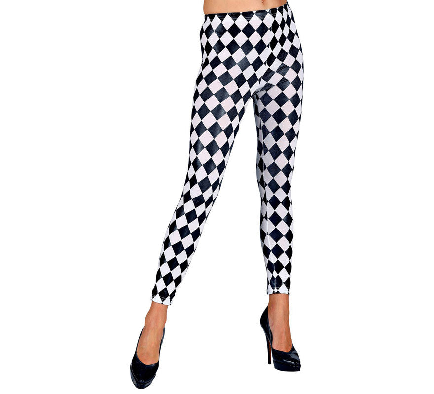 Translation missing: it.Leggings a Rombos Blancos y Negros para mujer