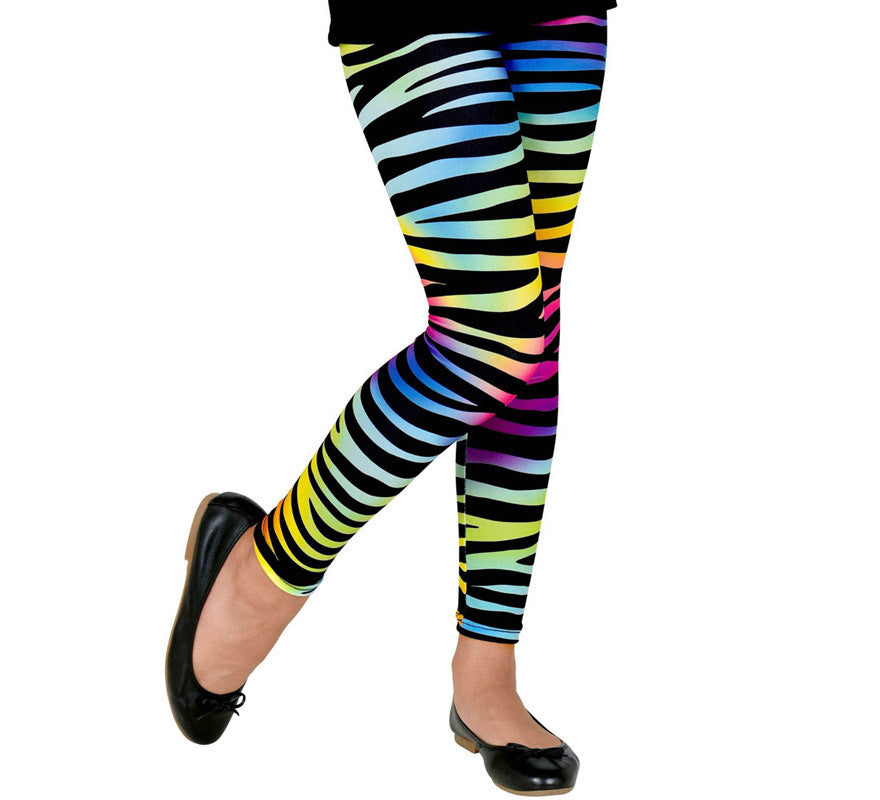 Translation missing: it.Leggings Neón Multicolor Animal Print Años 80 Infantiles
