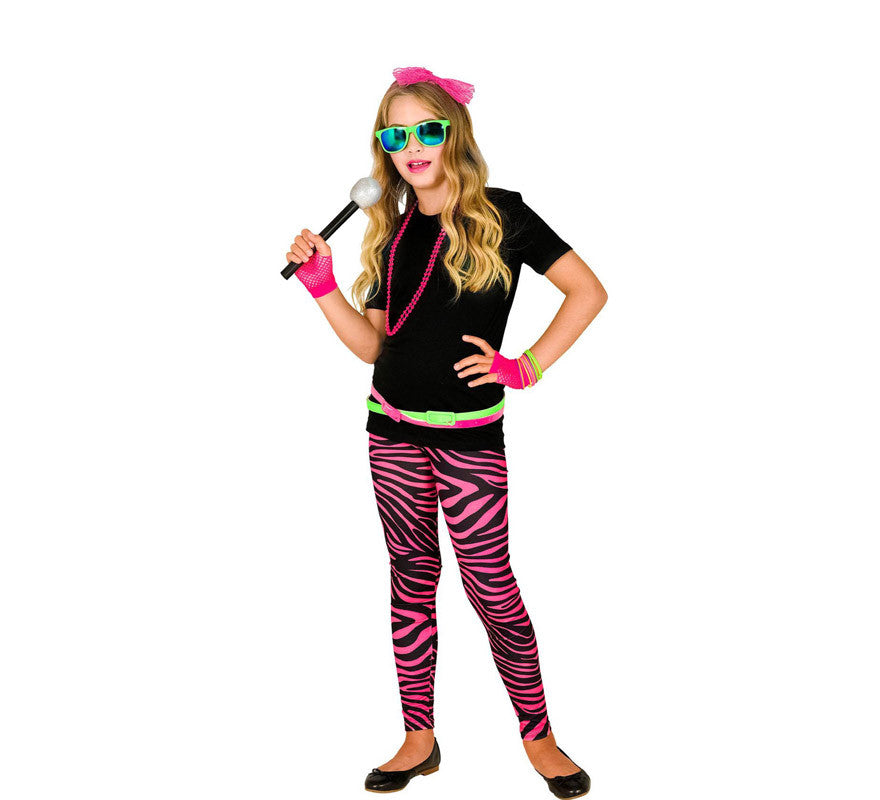Translation missing: it.Leggings Neón Rosa Animal Print Años 80 Infantiles