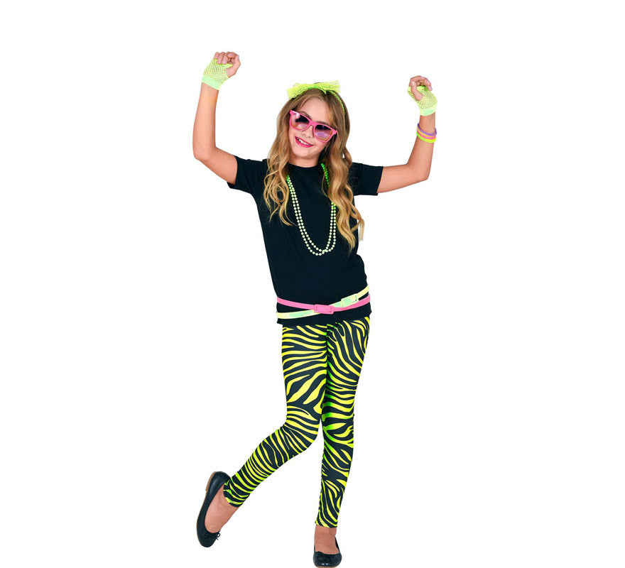Translation missing: it.Leggings Neón Verde Animal Print Años 80 Infantiles