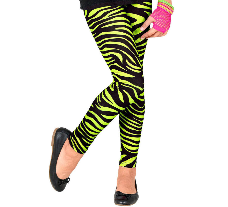 Translation missing: it.Leggings Neón Verde Animal Print Años 80 Infantiles