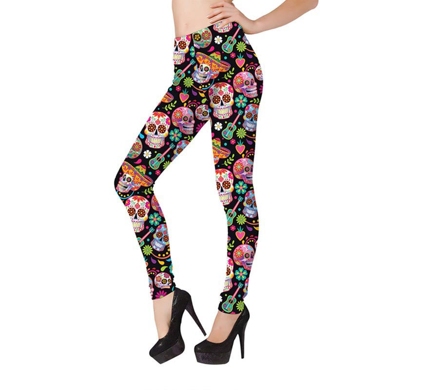 Translation missing: es.Leggins Catrina calaveras multicolor