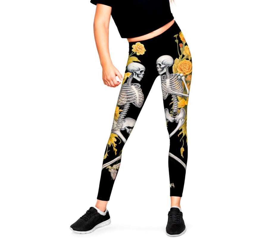 Translation missing: it.Leggins de Esqueletos con Flores para niña