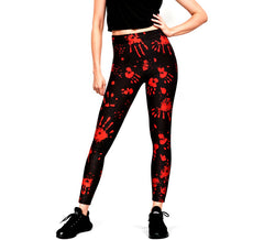 Leggings con impronte insanguinate per donna
