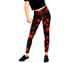 Leggings con impronte insanguinate per ragazze