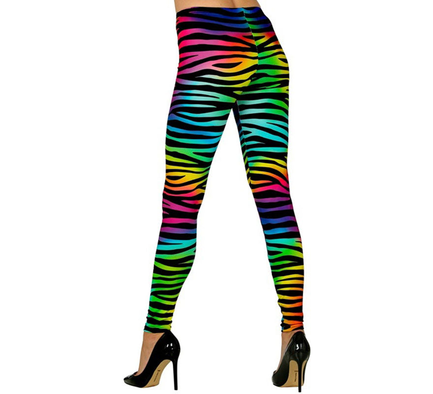 Translation missing: it.Leggins estampado Leopardo Neón multicolor Años 80