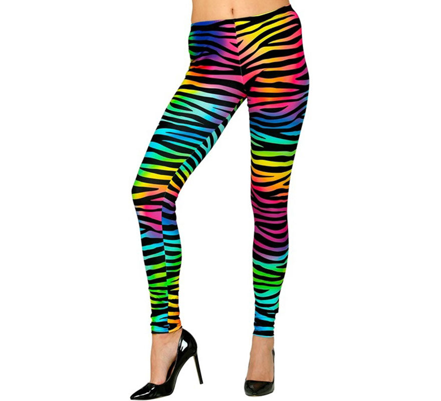 Translation missing: it.Leggins estampado Leopardo Neón multicolor Años 80