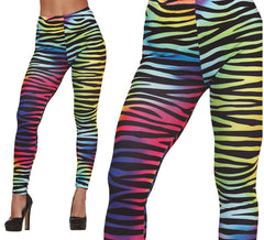 Leggings multicolori con stampa tigrata per donna