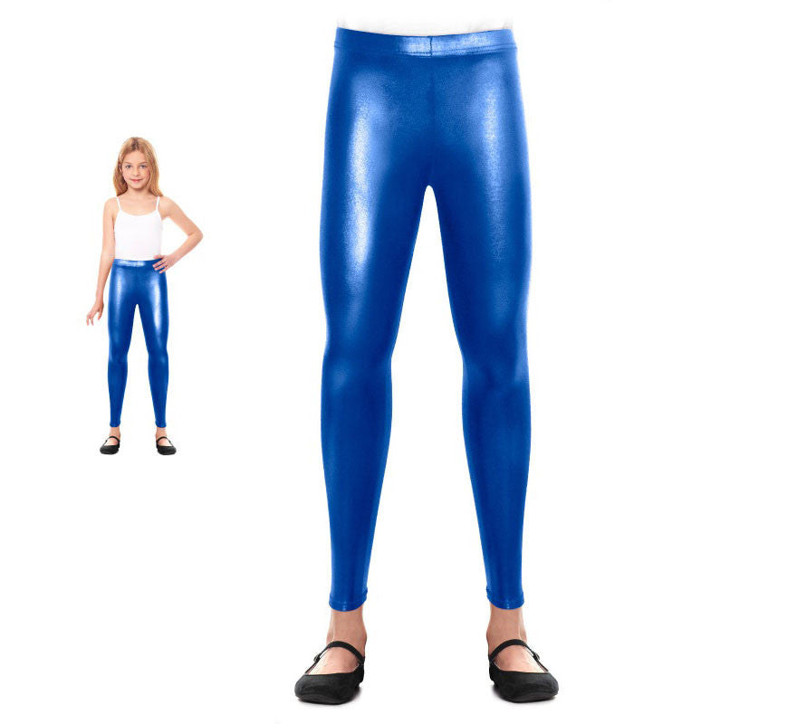 Translation missing: es.Leggins Metalizado azul oscuro para niña