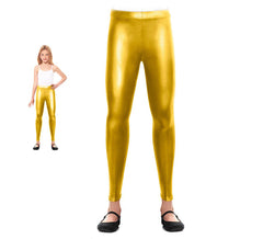 Leggings metallizzati dorati per ragazze