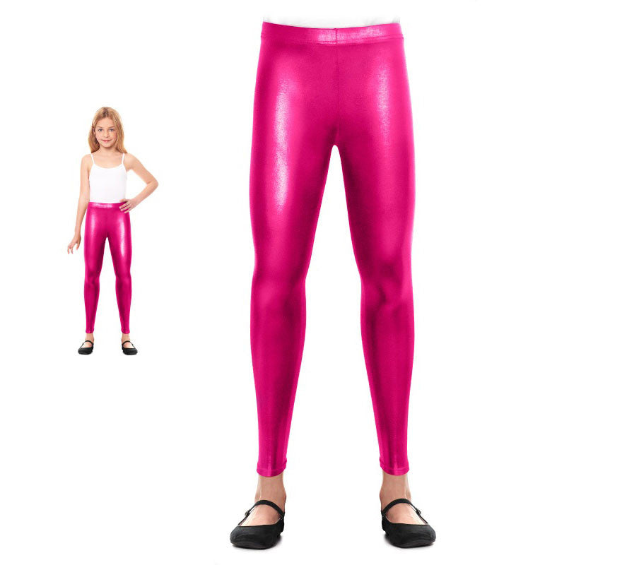 Translation missing: it.Leggins Metalizado fucsia para niña