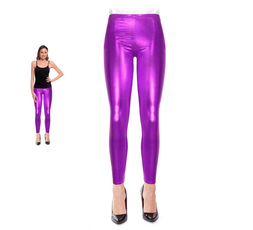 Translation missing: it.Leggins Metalizado lila para mujer