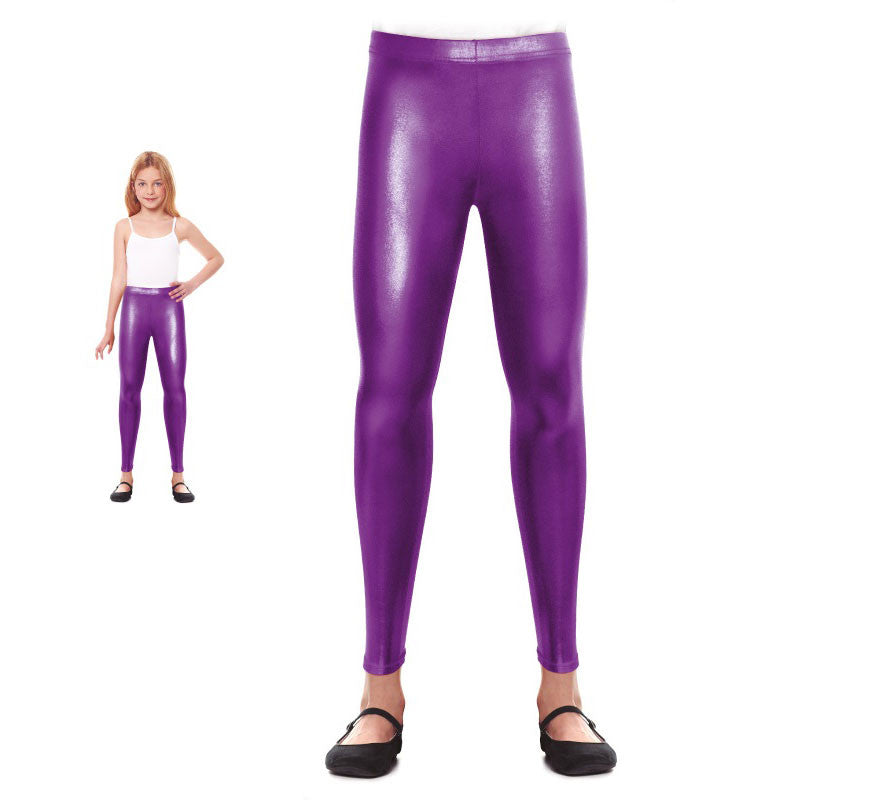 Translation missing: it.Leggins Metalizado lila para niña