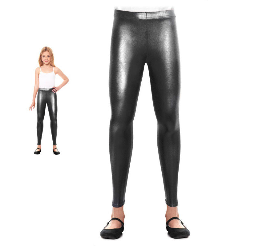 Translation missing: it.Leggins Metalizado negro para niña