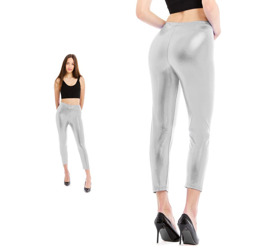 Translation missing: es.Leggins Metalizado plateado para mujer