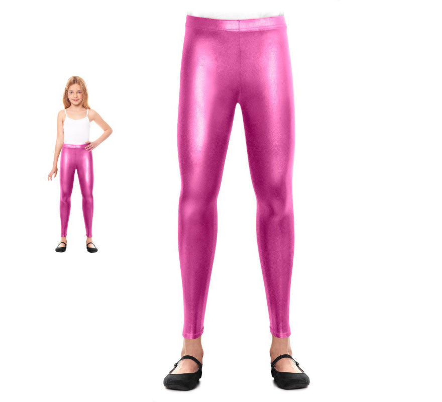 Translation missing: es.Leggins Metalizado rosa para niña