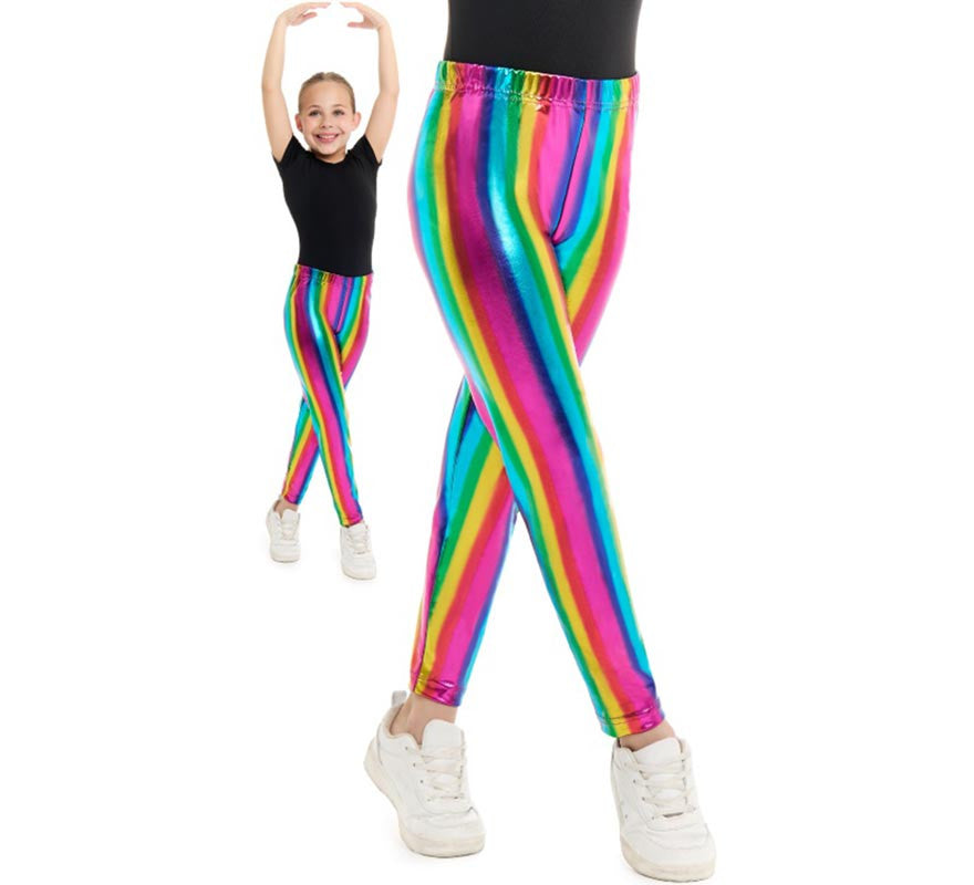 Translation missing: it.Leggins metalizados Arcoíris para niña