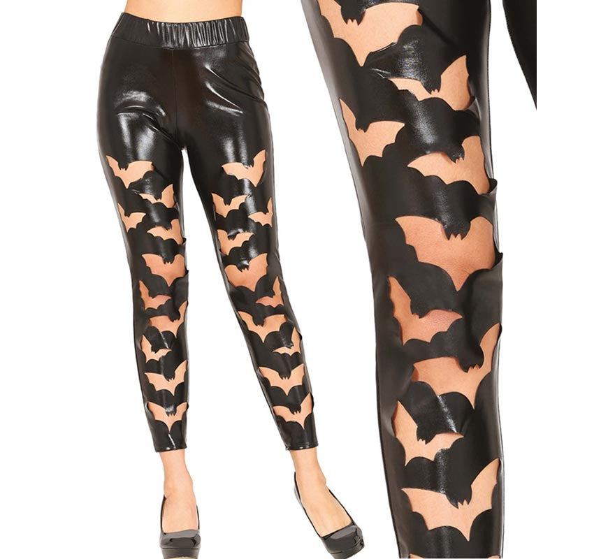 Translation missing: it.Leggins Murciélagos negros Símil Piel para mujer