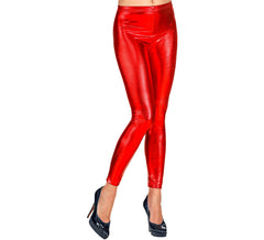 Leggings rossi metallizzati da donna