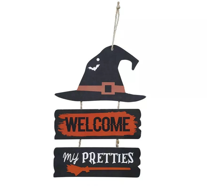 Translation missing: it."Letrero Bruja ""Welcome"" de 32x21 cm"