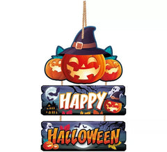 Cartello in legno Happy Halloween 36x23 cm