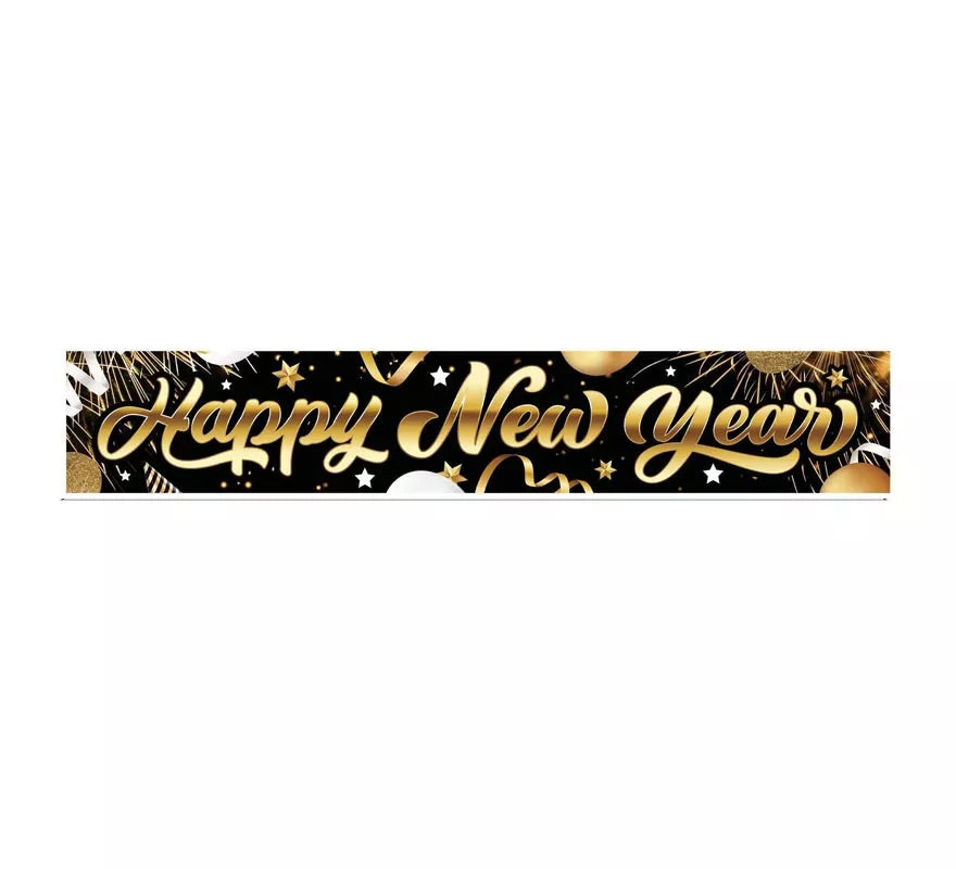 Letrero Happy New Year de tela de 290x50 cm