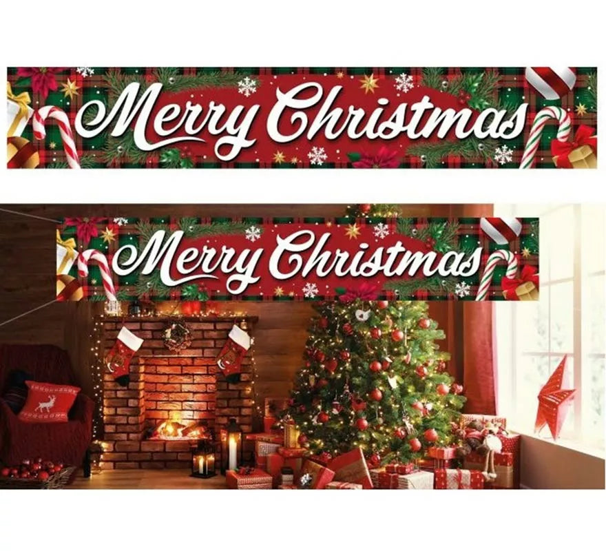 Translation missing: es.Letrero Merry Christmas de tela de 290x50 cm