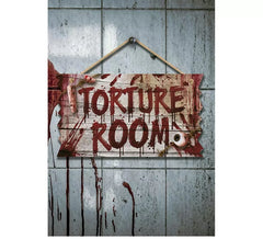 "Letrero ""Torture Room"" de madera de 35x20 cm "