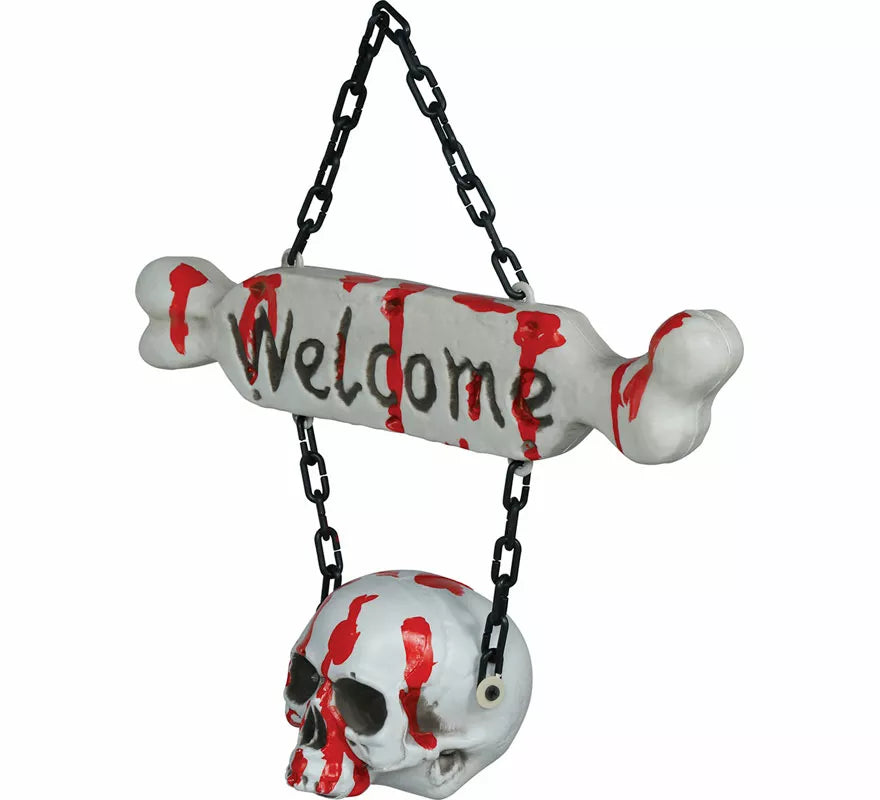 Letrero Welcome Huesos de 40x37 cm
