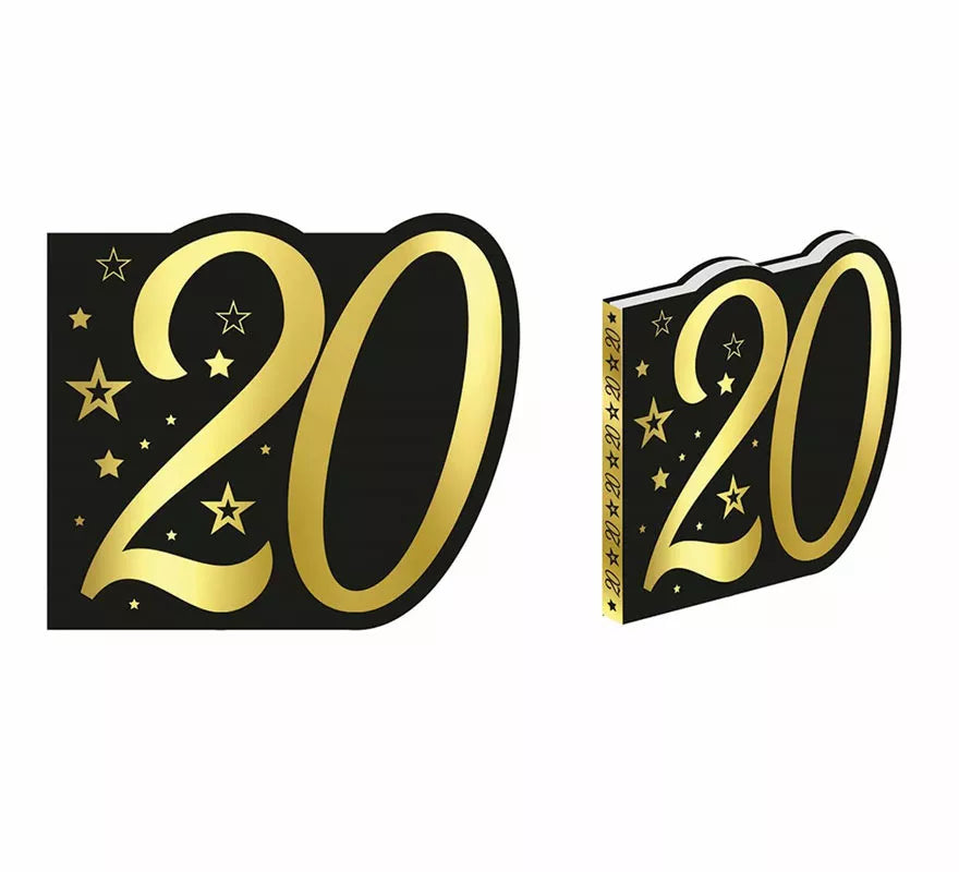 Translation missing: it.Libro Dorado y Negro 20 Años Cumpleaños y Aniversarios de 26 Páginas