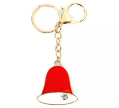 Portachiavi con campana di Natale rossa 4x5 cm