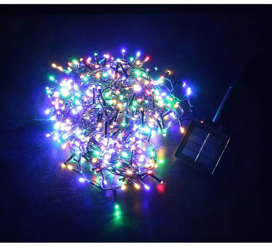 Translation missing: es.Luces de 144 Led multicolor extensión múltiple solar