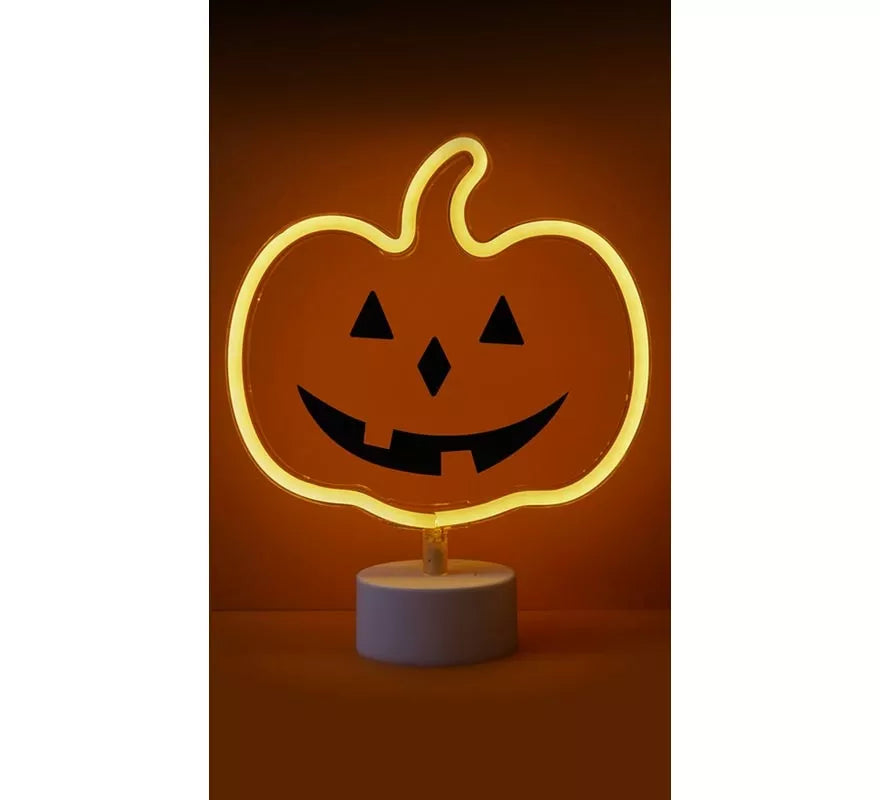 Luz neón de Calabaza con Soporte de 23x9x27 cm