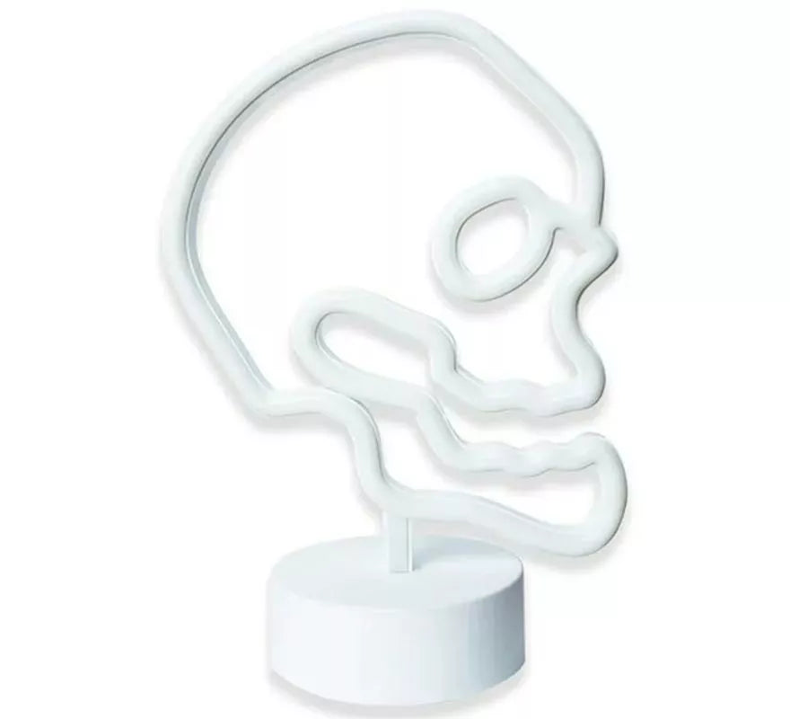 Luz neón de Calavera con Soporte 25x18x10 cm