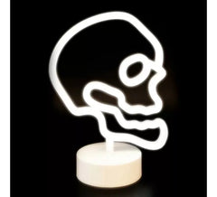 Luce al neon a forma di teschio con supporto 25x18x10 cm