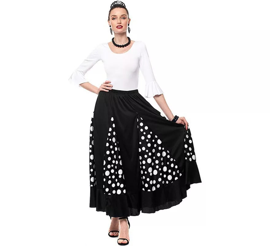 Translation missing: es.Body o maillot Sevillana Licra con Volante blanco para mujer