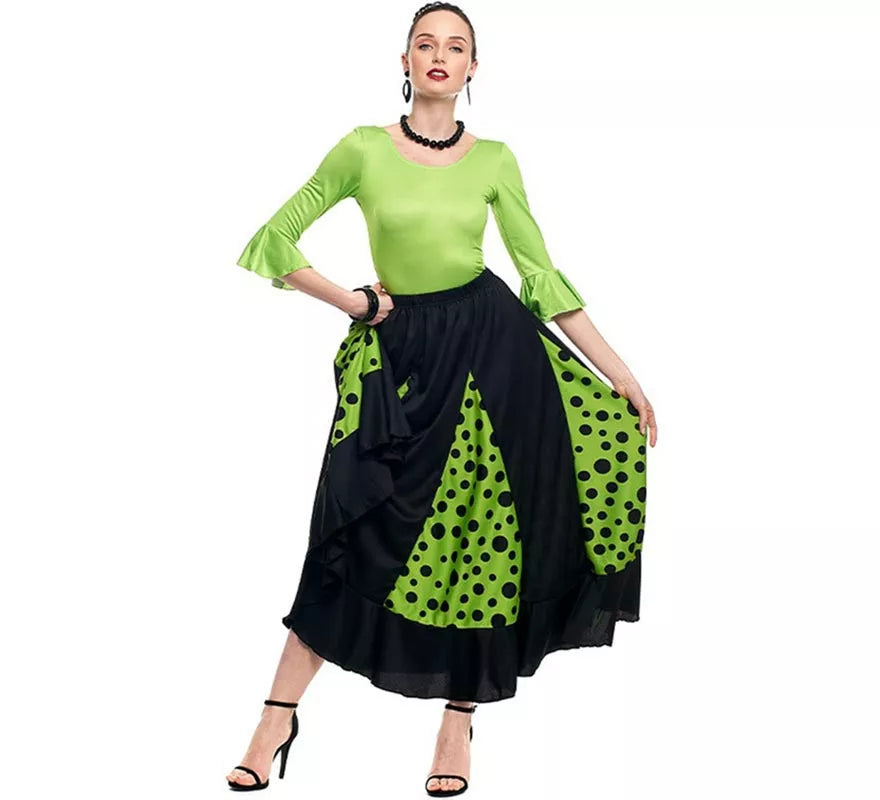 Body o maillot Sevillana Licra con Volante verde para mujer