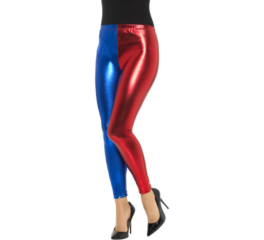 Mallas de Arlequín Metálicas Roja y Azul para mujer