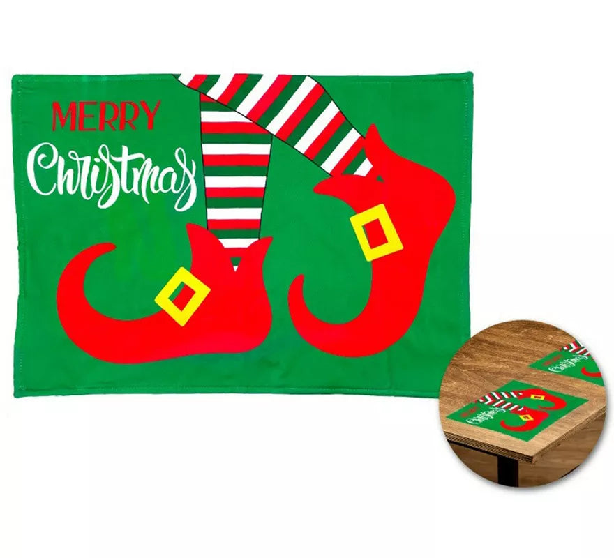 Translation missing: it.Mantel Individual de Navidad de Piernas de Elfo de 33x46 cm