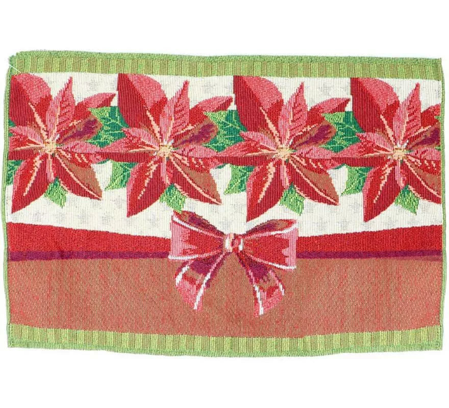 Translation missing: it.Mantel Individual de Poinsettia con Lazos de 48x33 cm