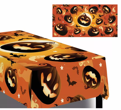 Mantel Naranja Calabazas y Brujas de 137X274 cm
